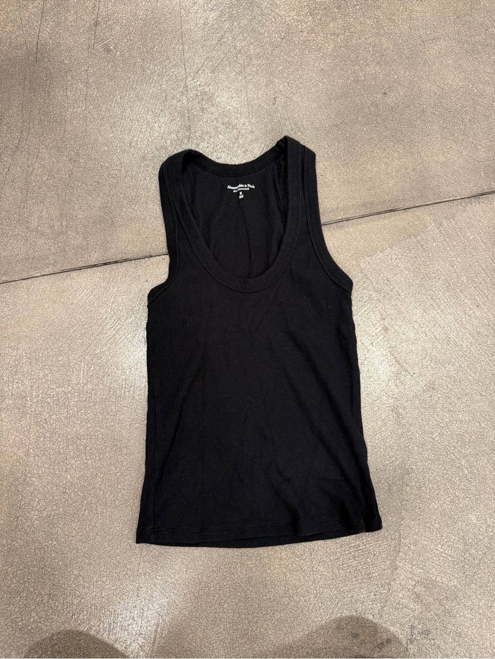 Abercrombie & Fitch Black Ribbed Scoop Tank